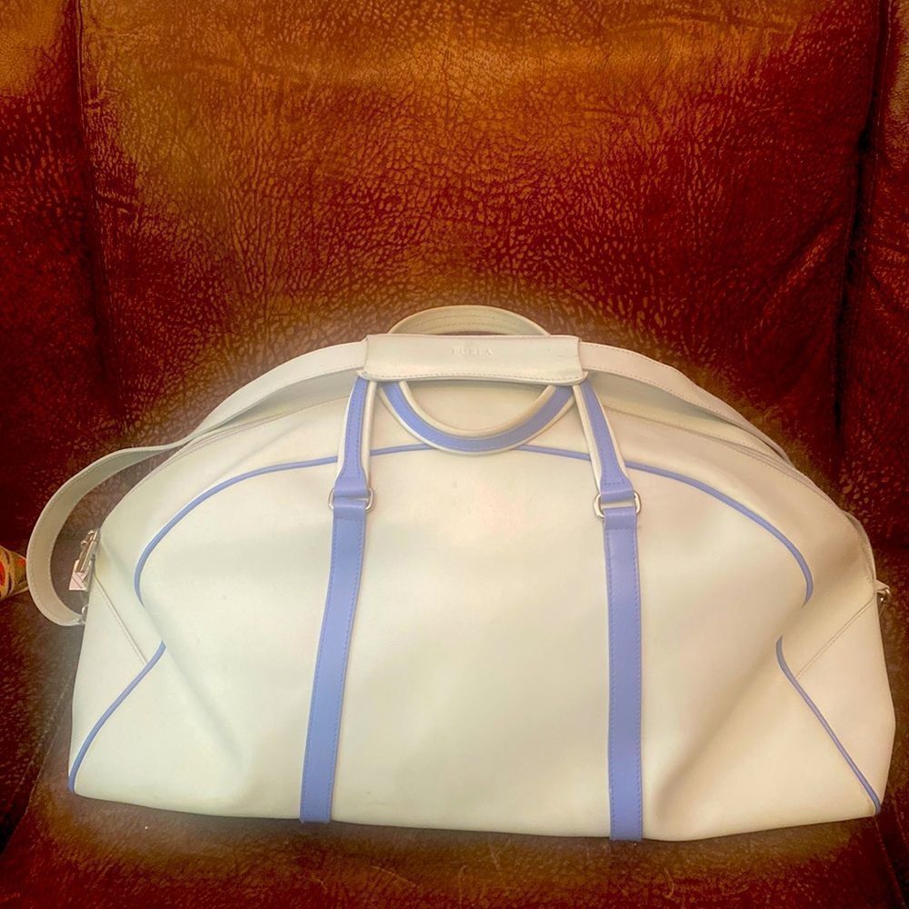 Vintage Authentic Furla Genuine Leather Travel Bag Made in Italy